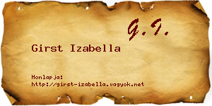 Girst Izabella névjegykártya